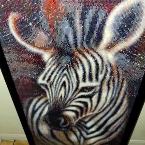 Large Print Framed Zebra Diamond Art